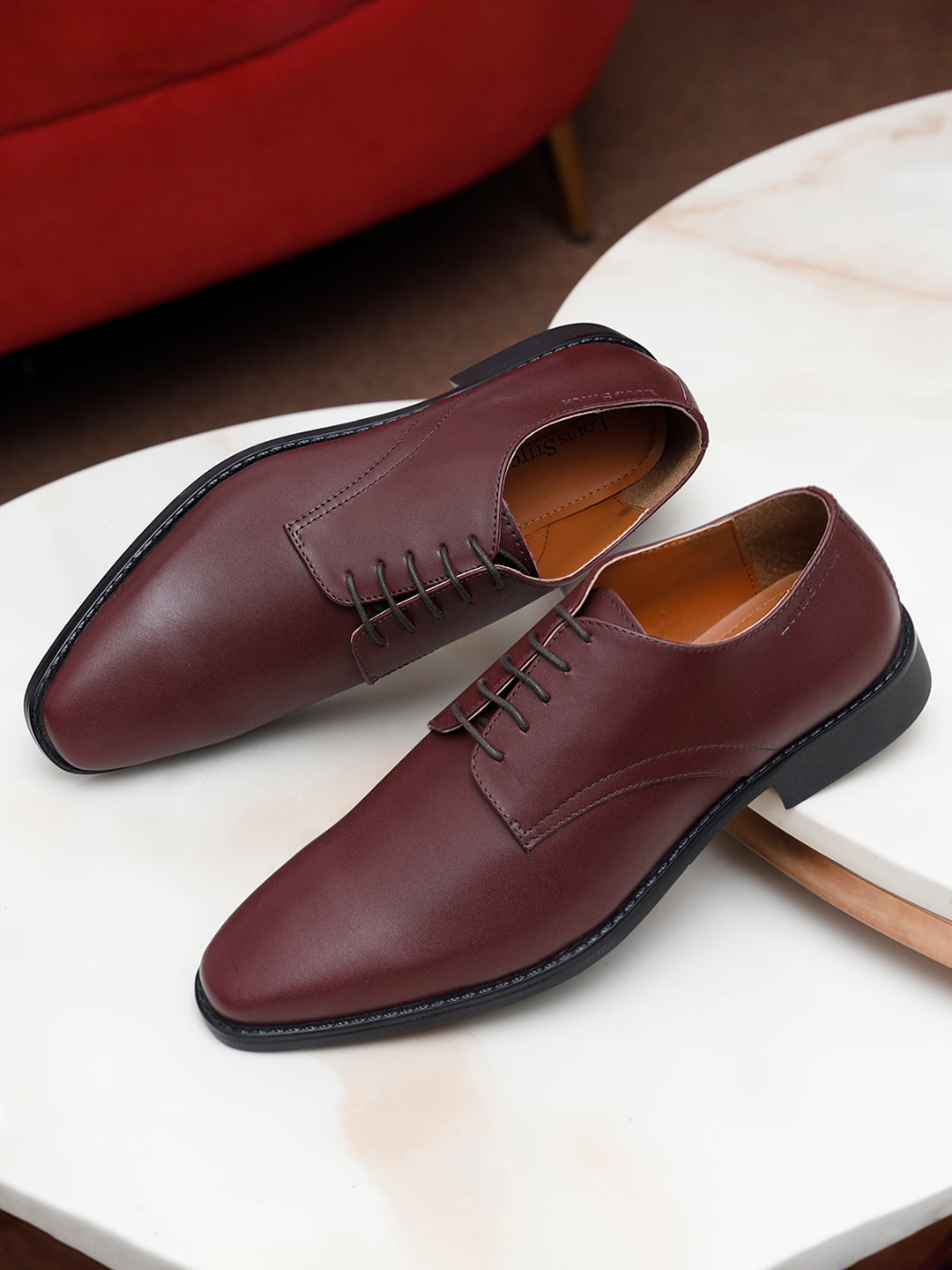 Rosewood Italian Leather Derby Shoes