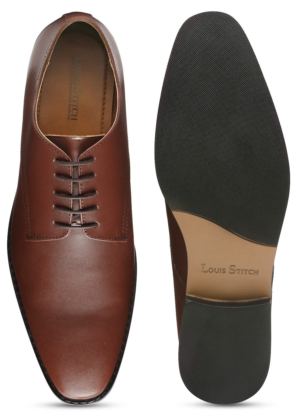 Tan Italian Leather Derby Shoes
