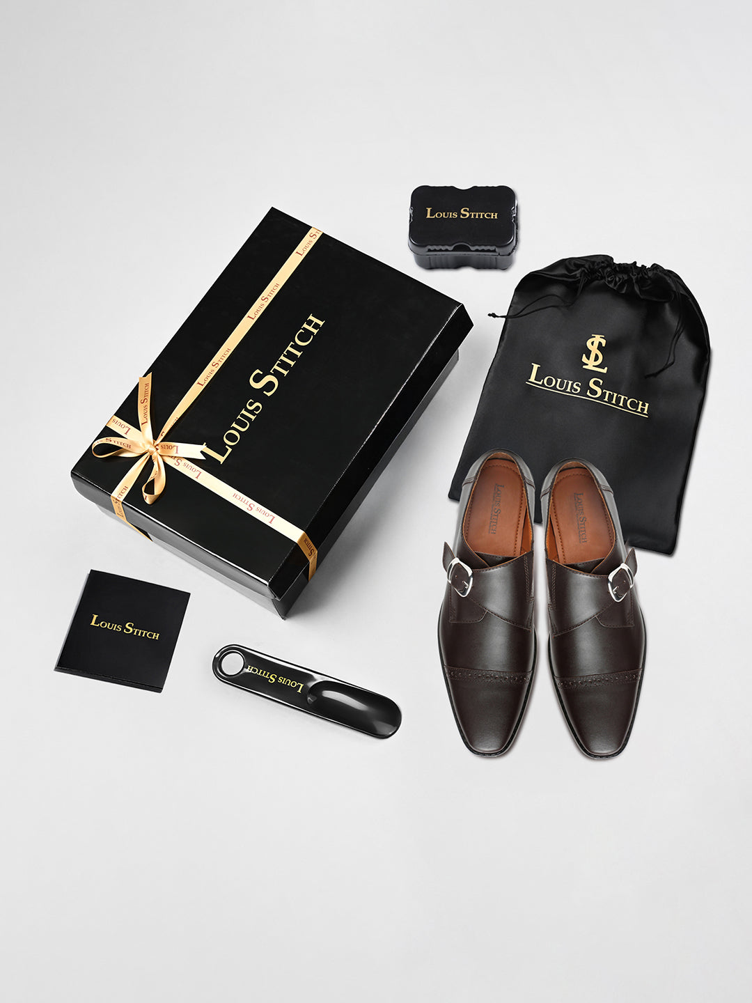 Brunette Brown Italian Leather Single Monk Strap Shoes