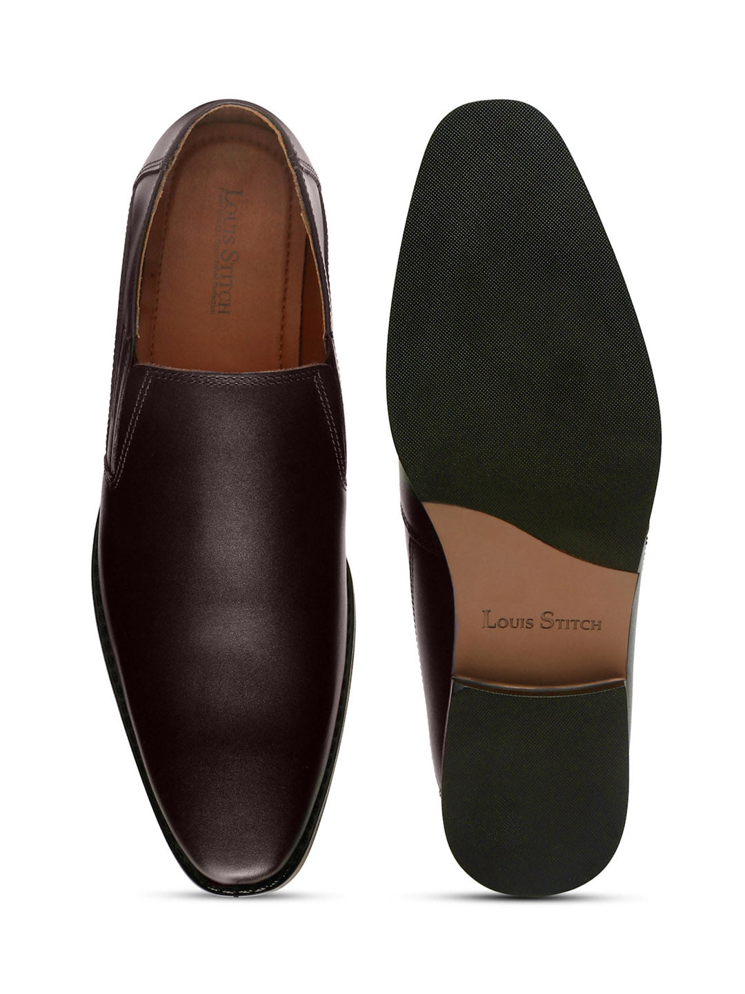 Brunette Brown Handmade Italian Leather Formal Slipons Shoes