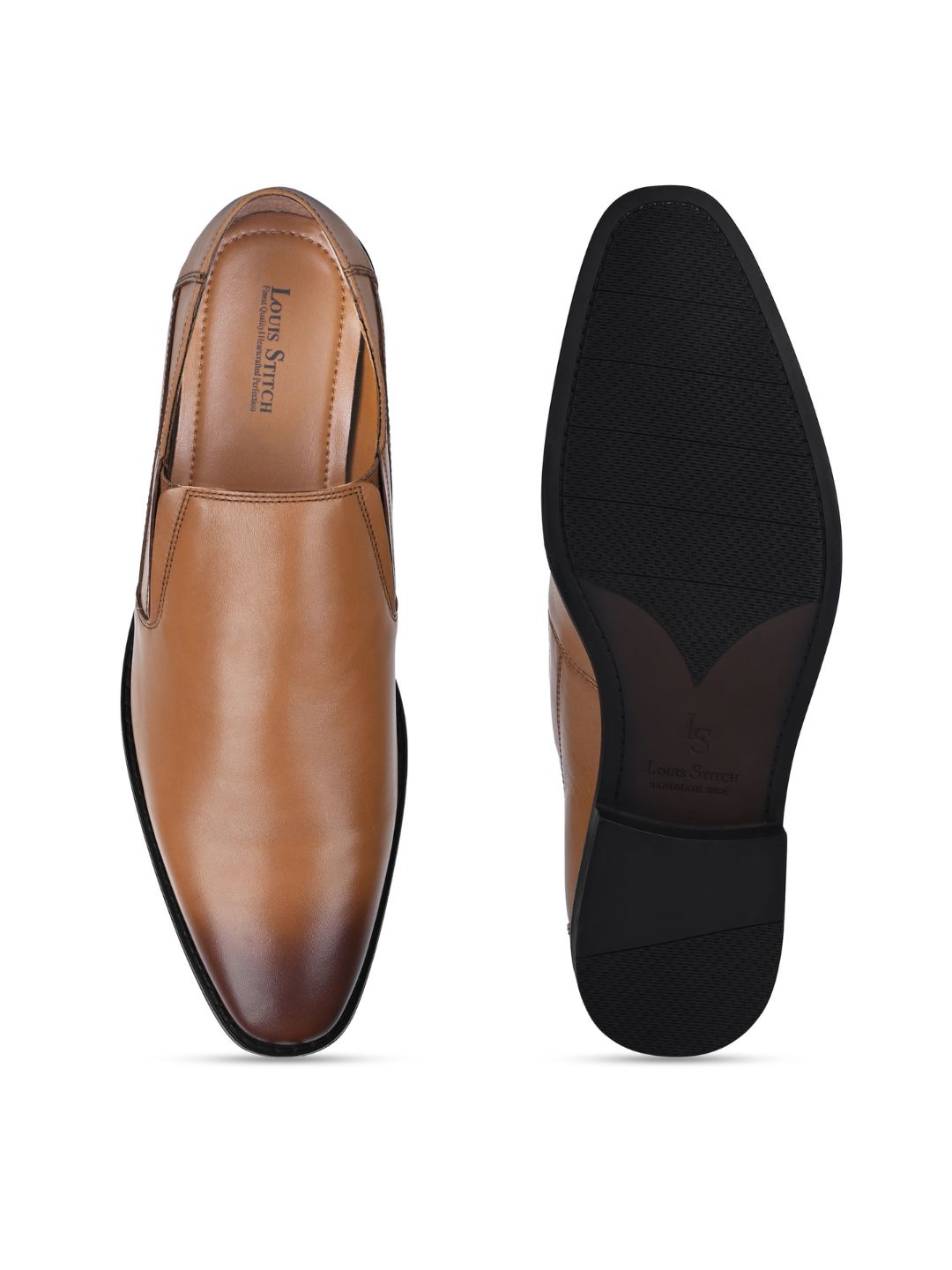 British Tan Egyptian Crust Leather Slip-On Shoes