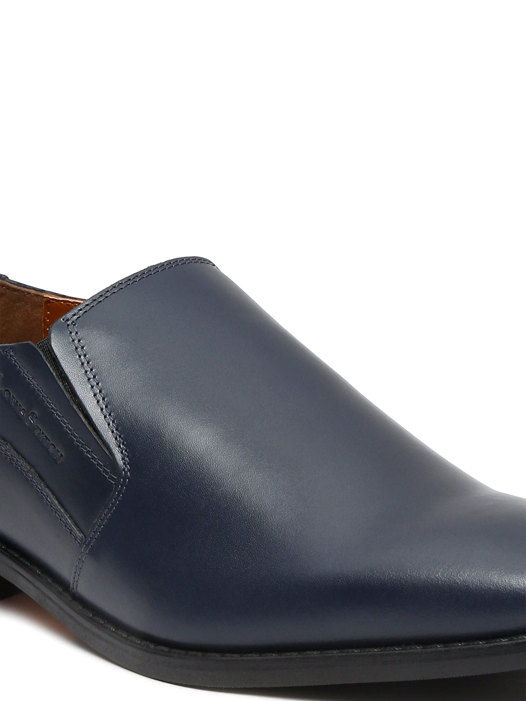 Prussian Blue Handmade Italian Leather Formal Slipons Shoes