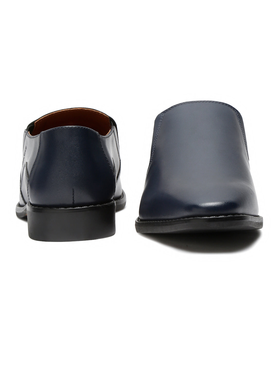 Prussian Blue Handmade Italian Leather Formal Slipons Shoes