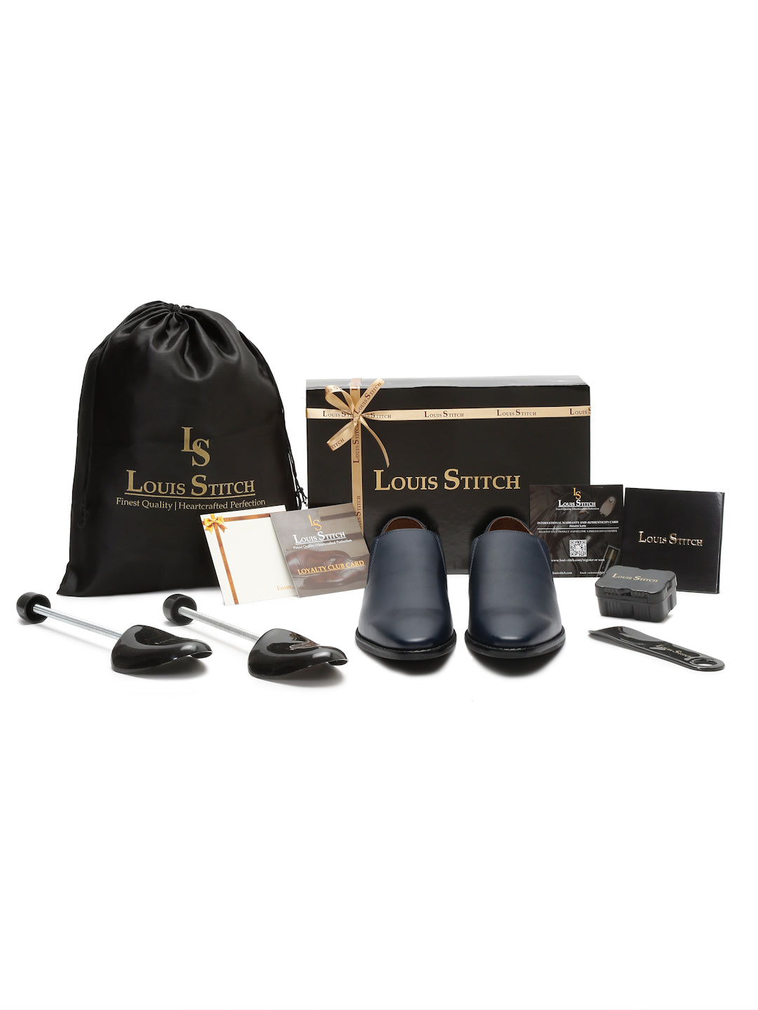 Prussian Blue Handmade Italian Leather Formal Slipons Shoes