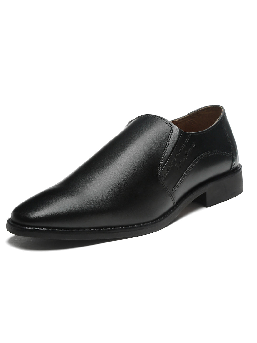 Jet Black Handmade Italian Leather Formal Slipons Shoes