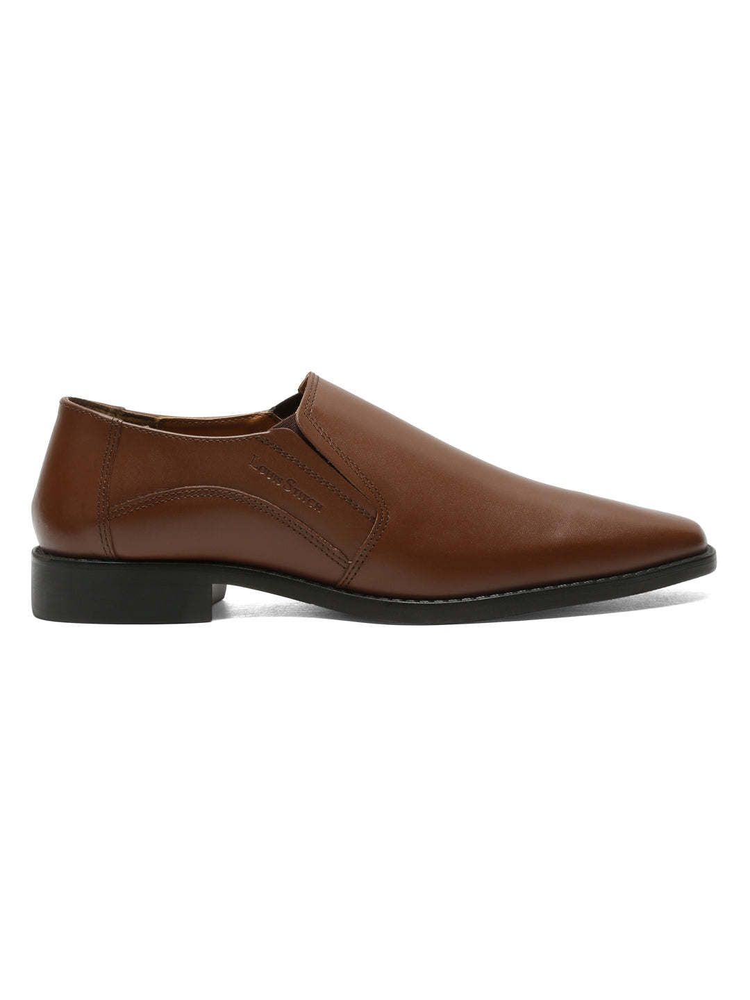 Tan Handmade Italian Leather Formal Slipons Shoes