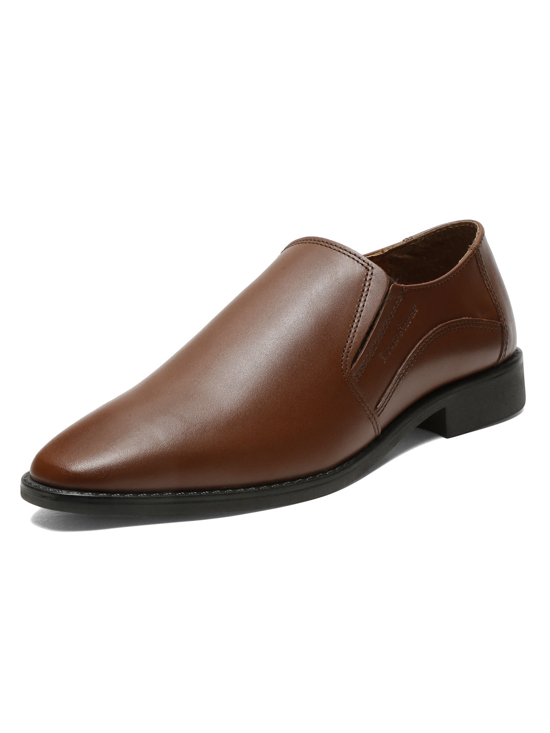 Tan Handmade Italian Leather Formal Slipons Shoes