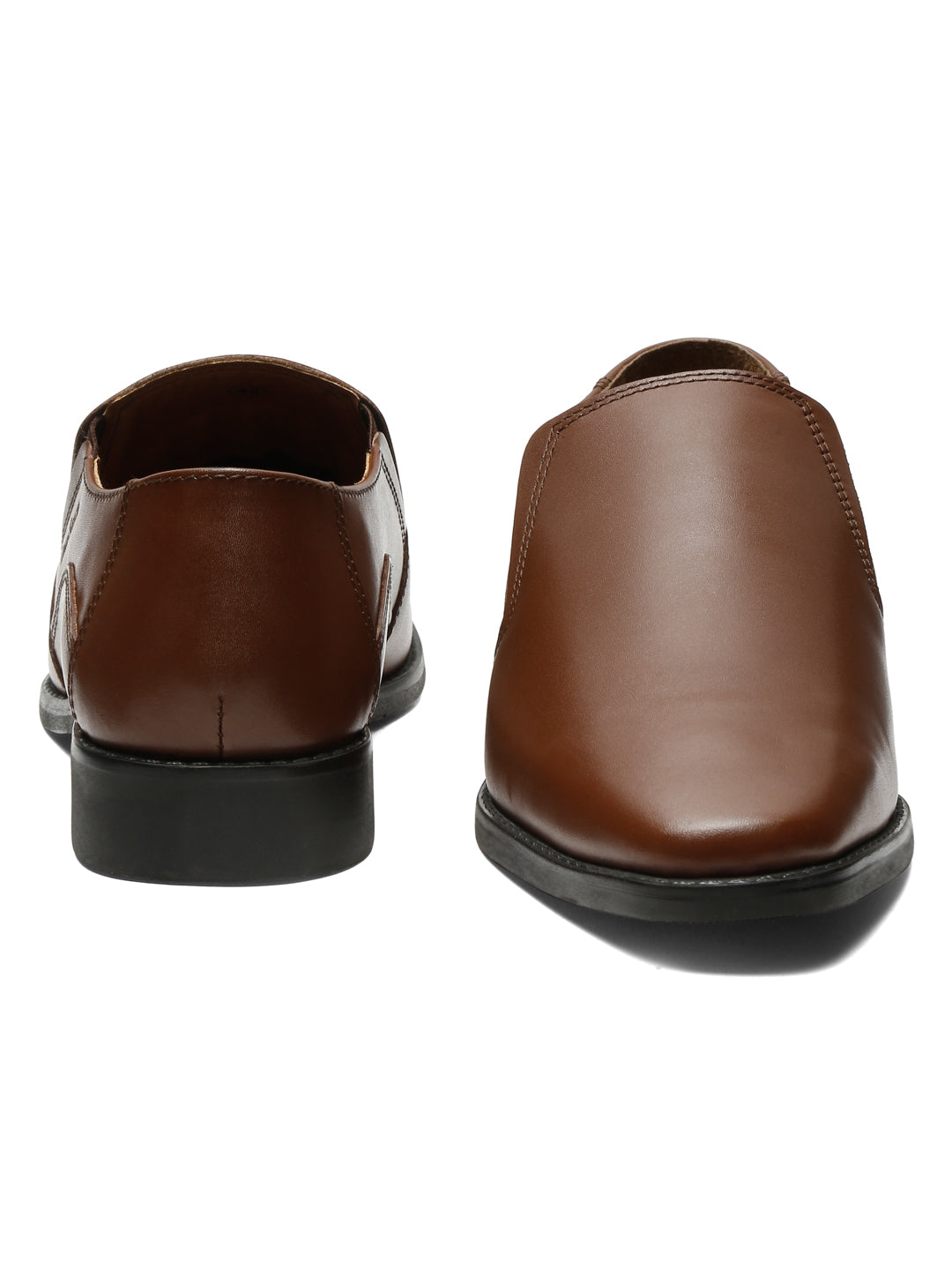 Tan Handmade Italian Leather Formal Slipons Shoes