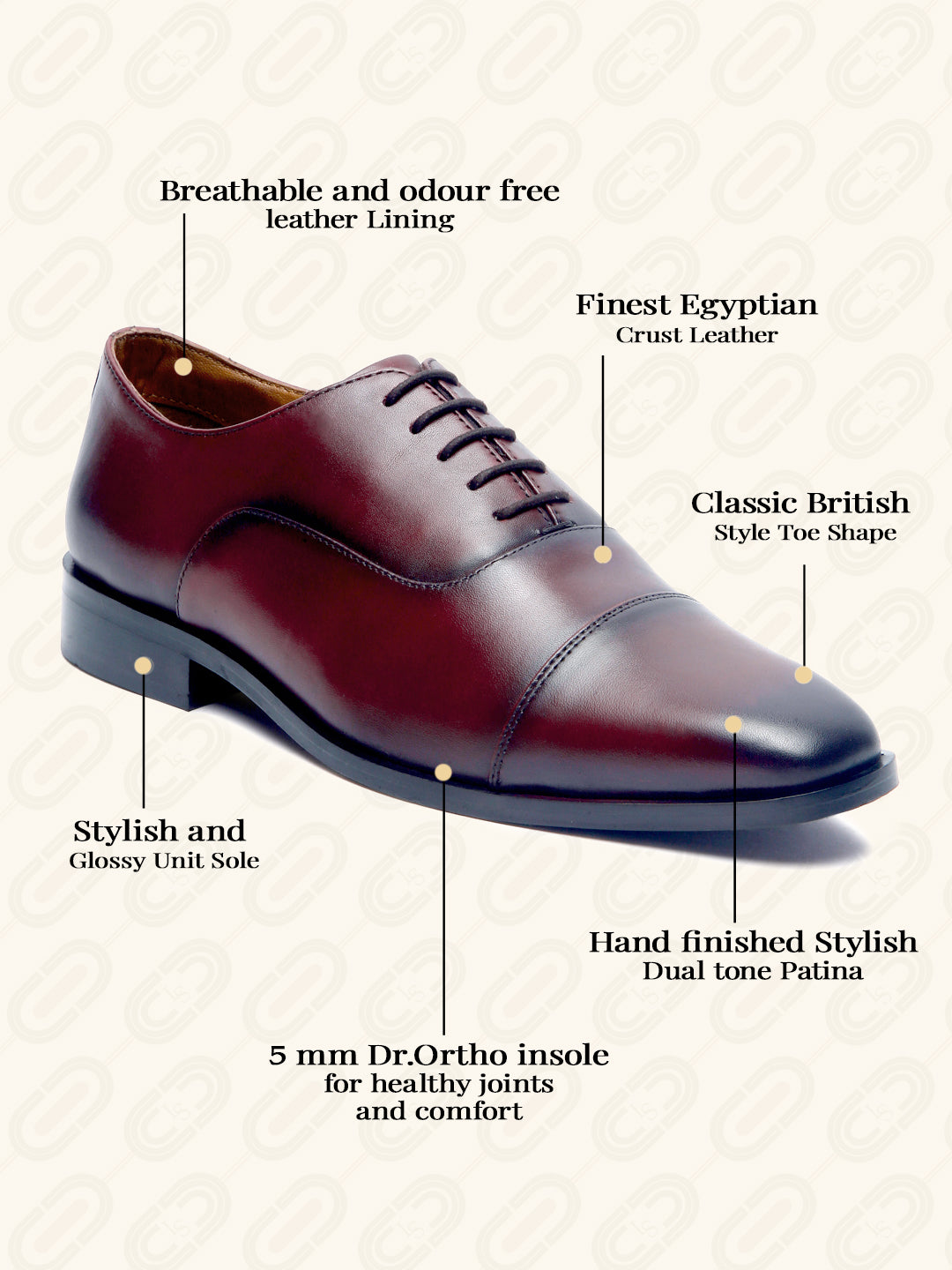 Rosewood Handmade Premium Italian Leather Oxfords