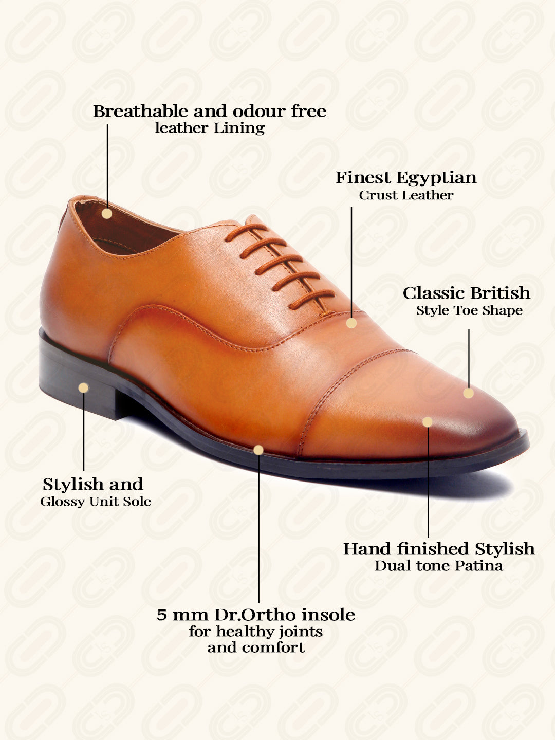 Russet Tan Handmade Premium Italian Leather Oxfords