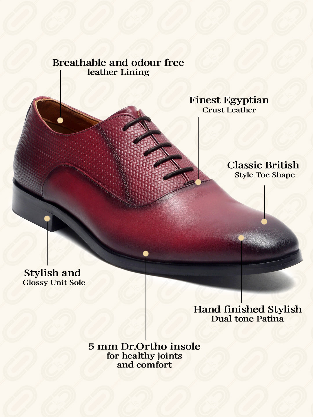 Rosewood Handmade Premium Italian Leather Derby Shoes