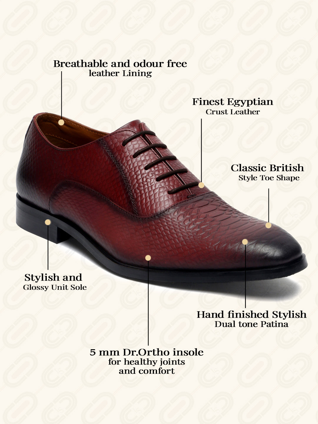 Rosewood Handmade Premium Italian Leather Derby Shoes