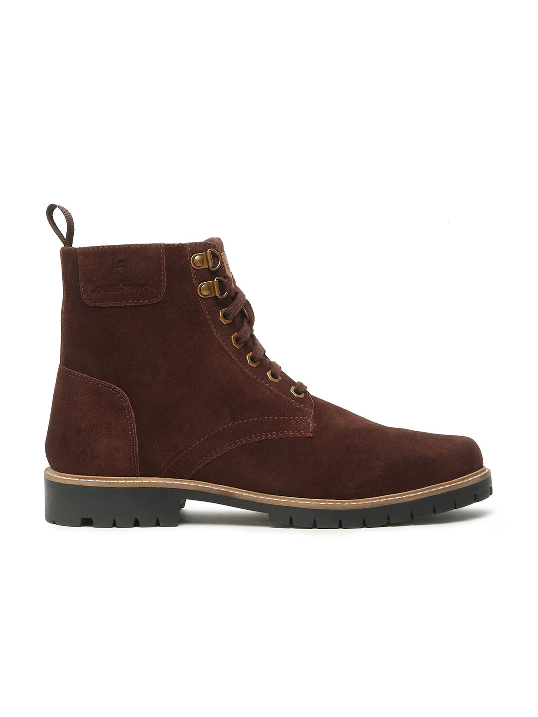 Brunette Brown High Ankle Suede Leather Chukka Boots for Men