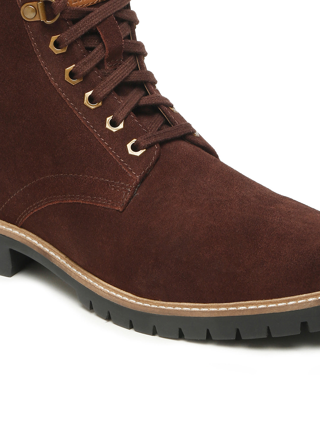 Brunette Brown High Ankle Suede Leather Chukka Boots for Men
