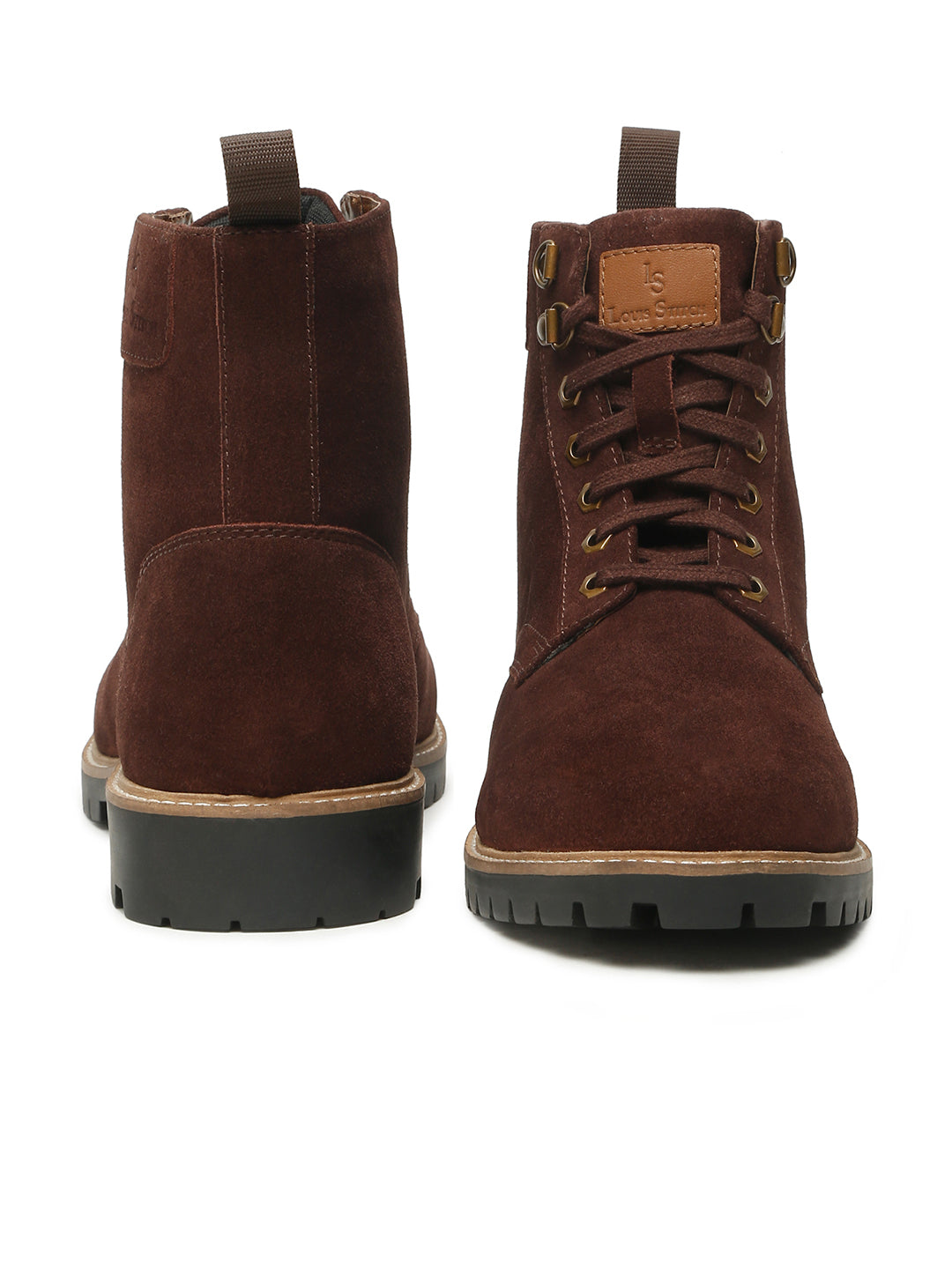 Brunette Brown High Ankle Suede Leather Chukka Boots for Men
