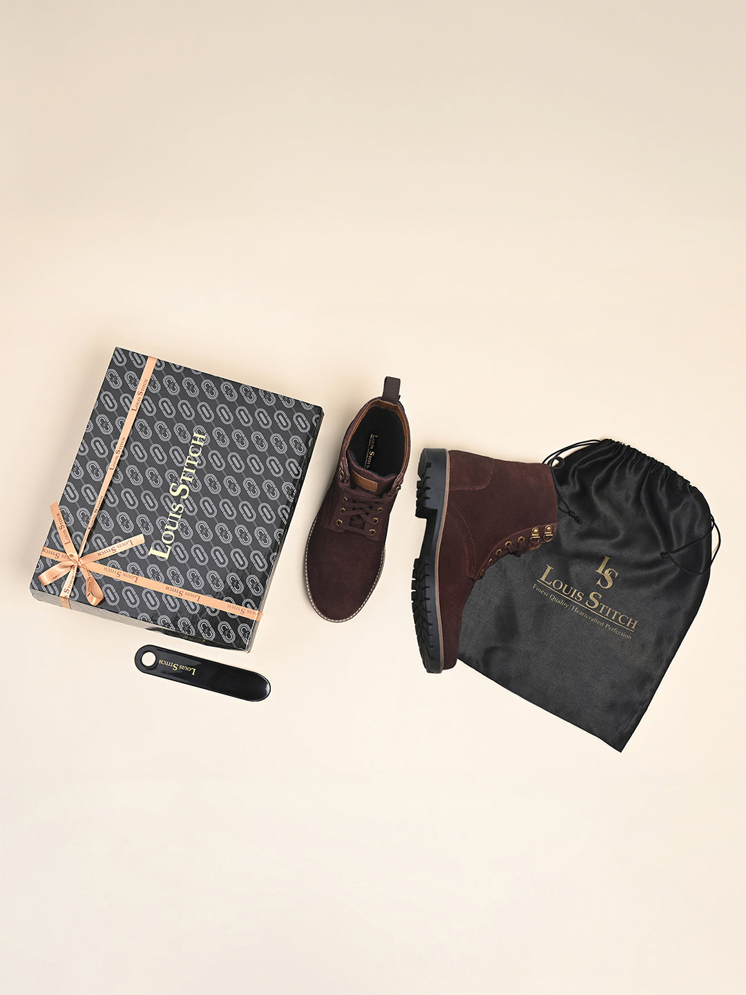 Brunette Brown High Ankle Suede Leather Chukka Boots for Men