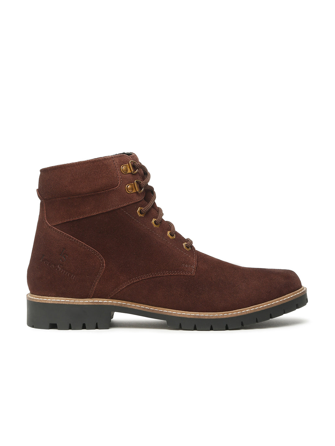 Brunette Brown High Ankle Suede Leather Chukka Boots for Men