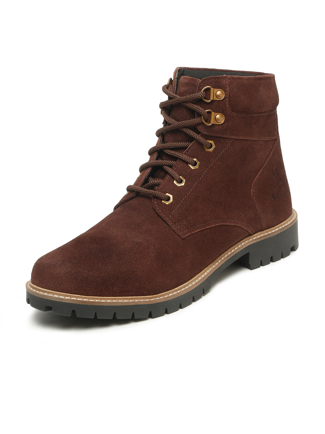 Brunette Brown High Ankle Suede Leather Chukka Boots for Men