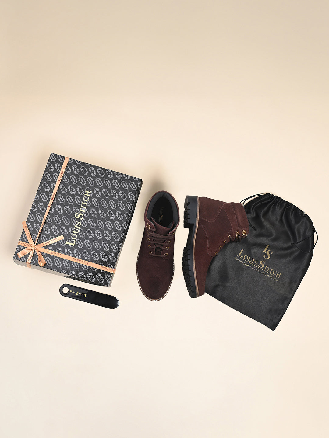 Brunette Brown High Ankle Suede Leather Chukka Boots for Men