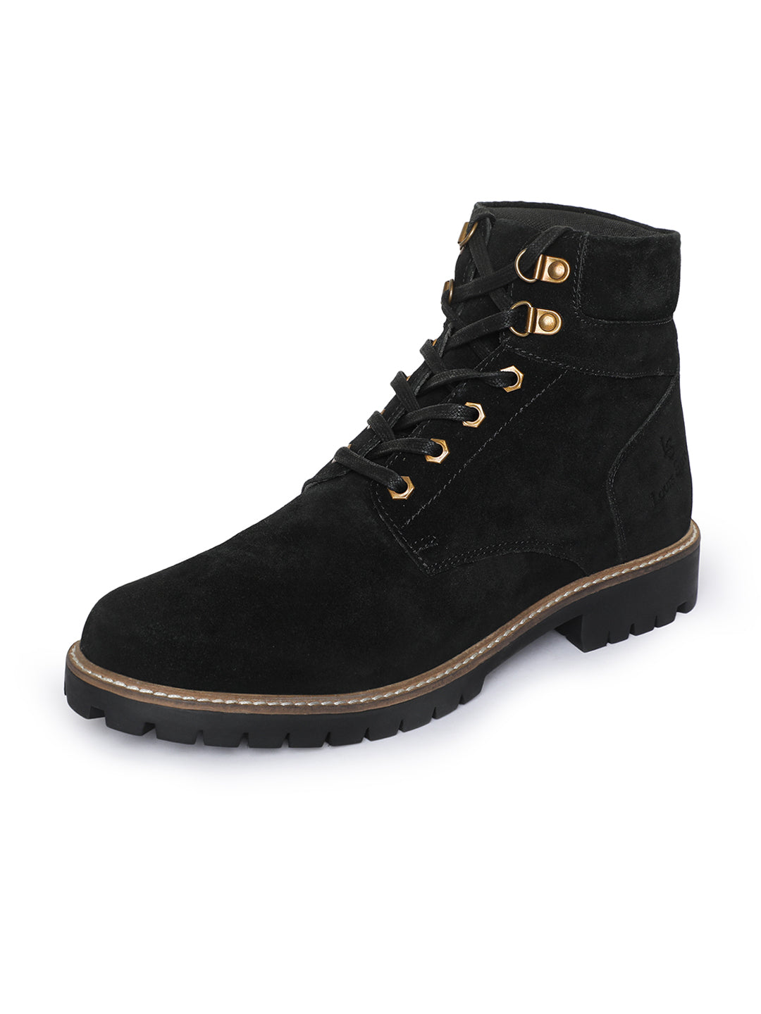 Jet Black High Ankle Suede Leather Chukka Boots for Men