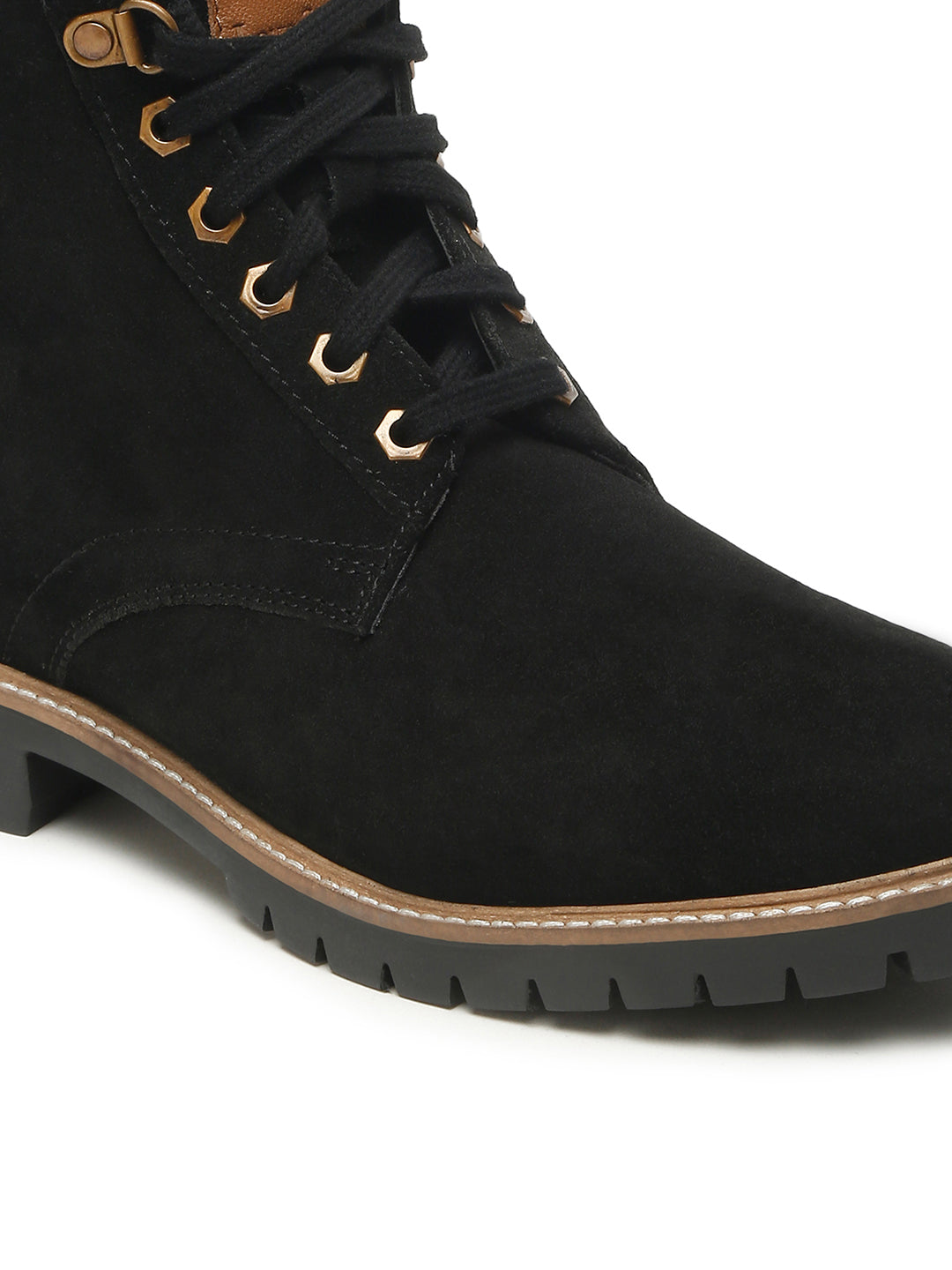 Jet Black High Ankle Suede Leather Chukka Boots for Men