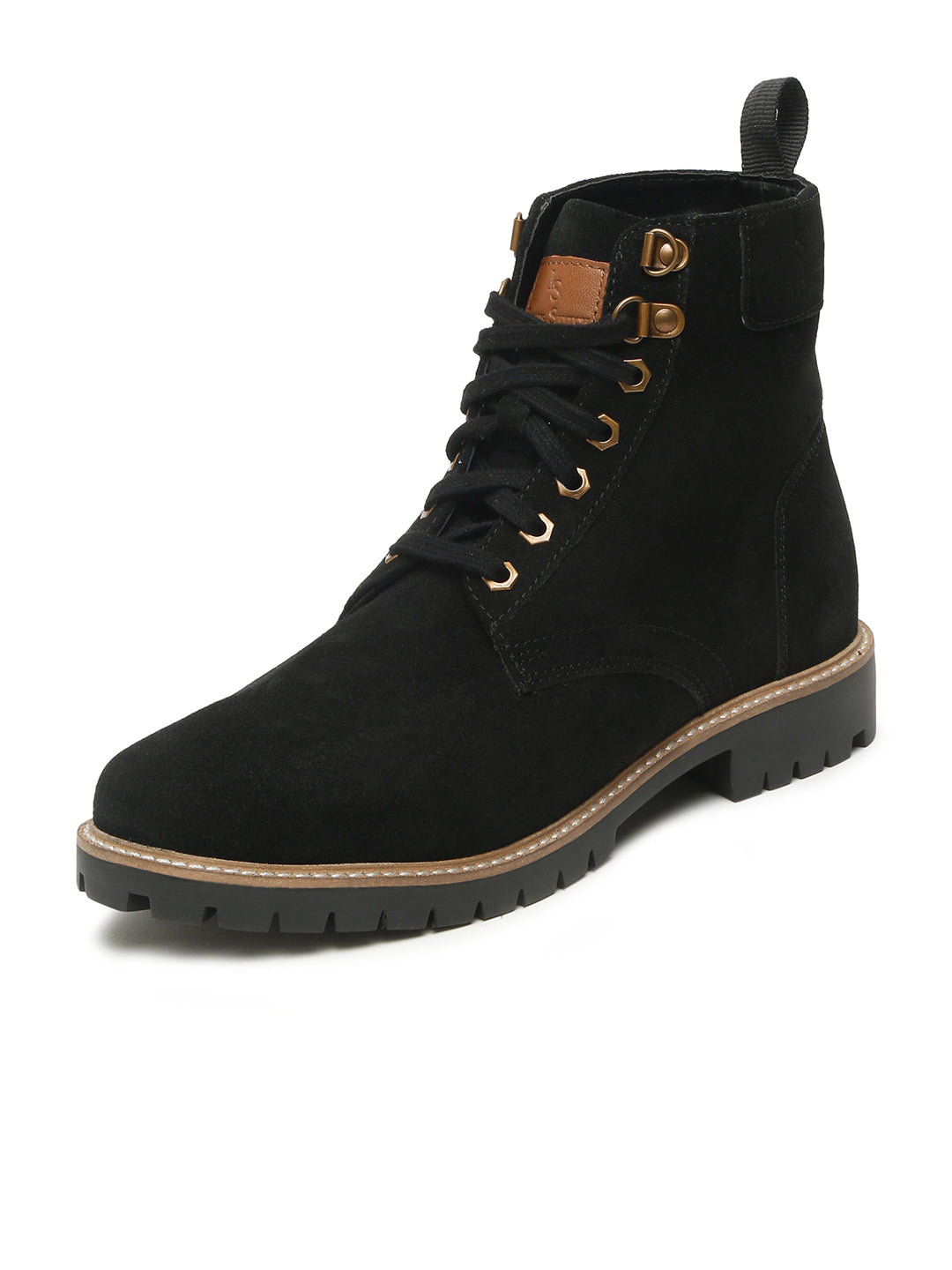 Jet Black High Ankle Suede Leather Chukka Boots for Men