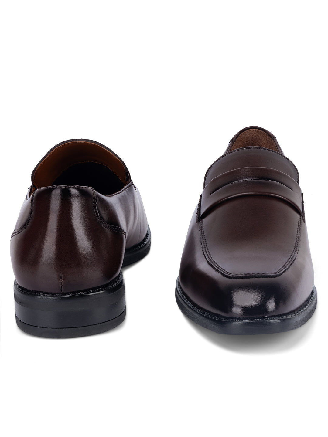 Brunette Brown Handcrafted Dual Tone Moccasins Slipons