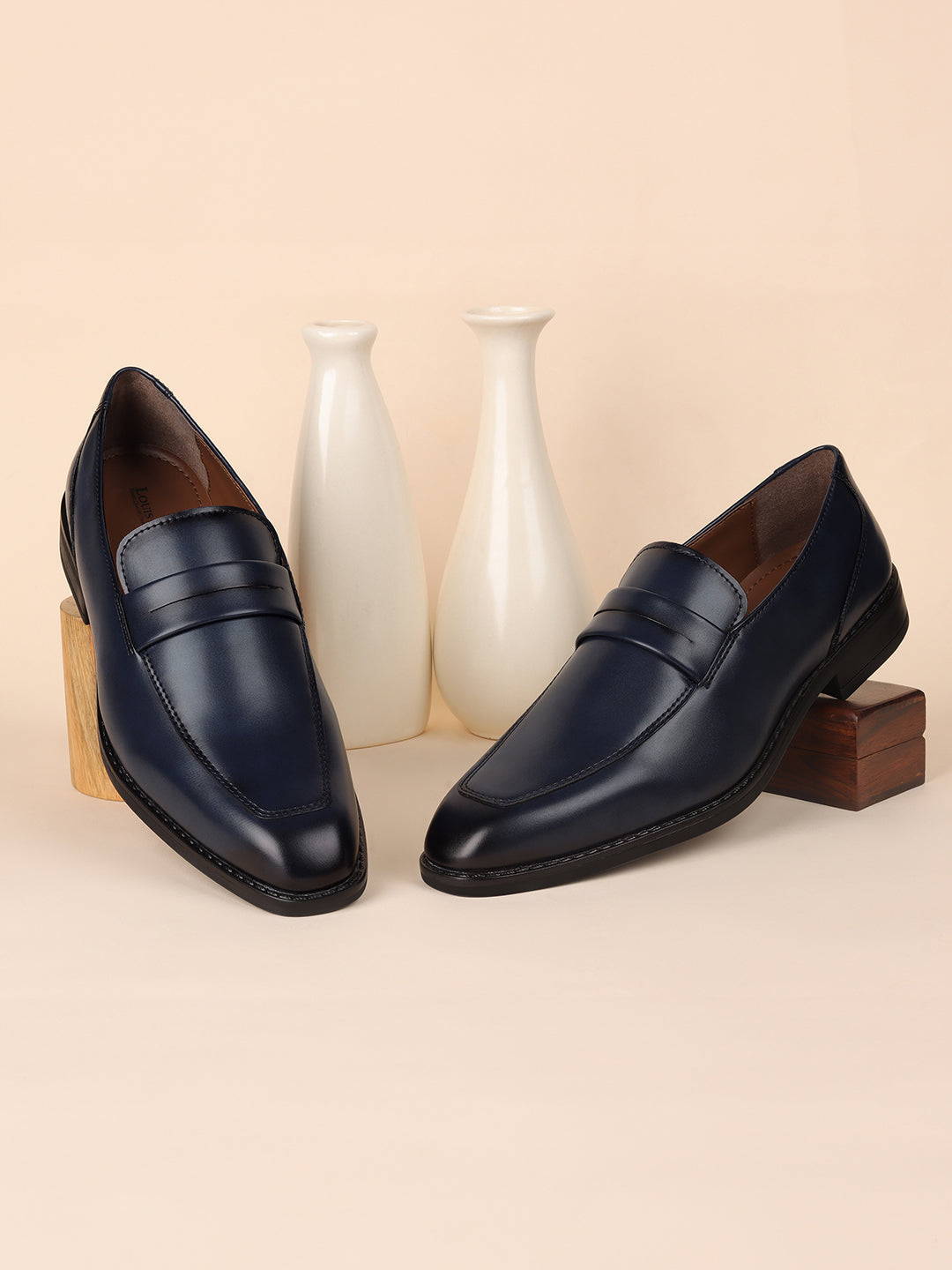 Federal Blue Handcrafted Dual Tone Moccasins Slipon