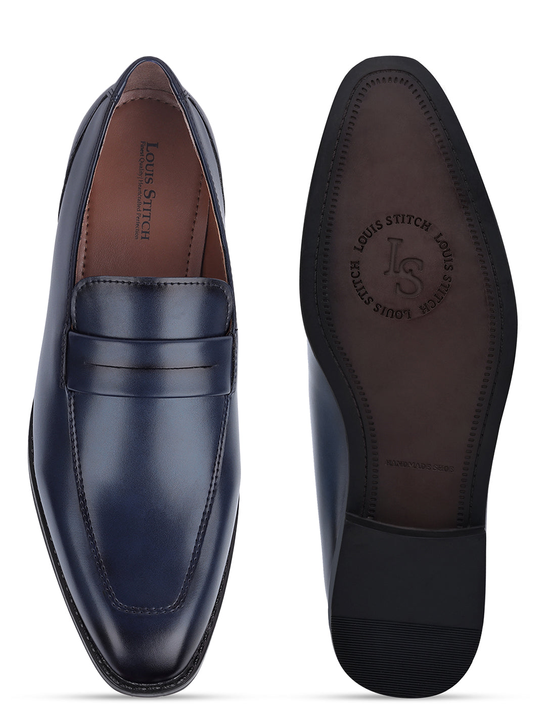 Federal Blue Handcrafted Dual Tone Moccasins Slipon