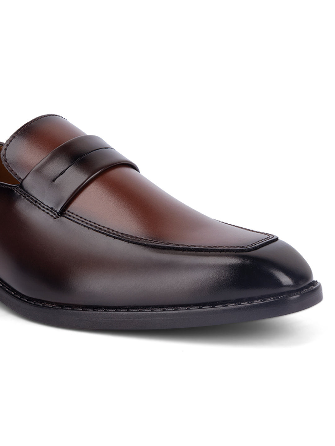 Brown and Tan Handcrafted Dual Tone Moccasins Slipon