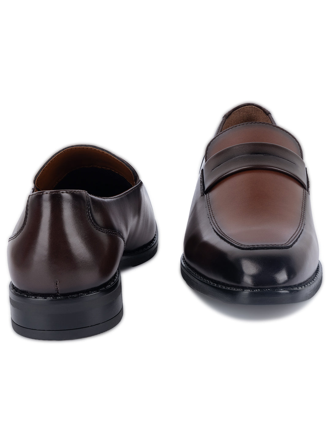 Brown and Tan Handcrafted Dual Tone Moccasins Slipon