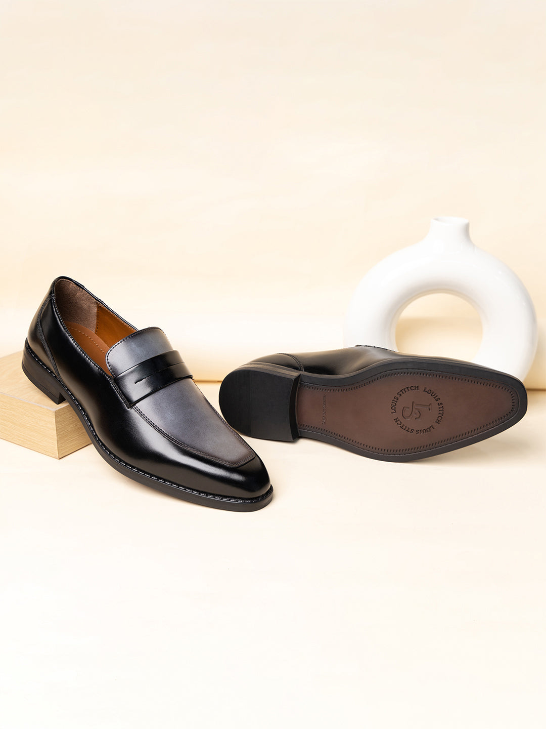 Black and Grey Handcrafted Dual Tone Moccasins Slipon