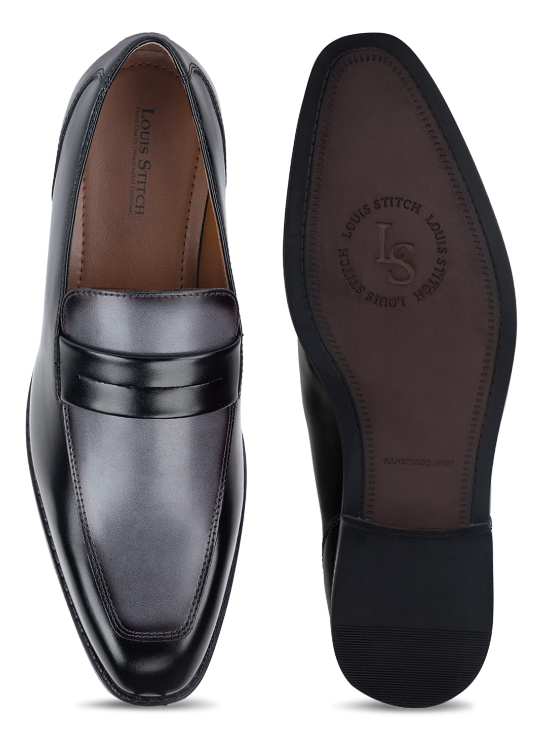 Black and Grey Handcrafted Dual Tone Moccasins Slipon