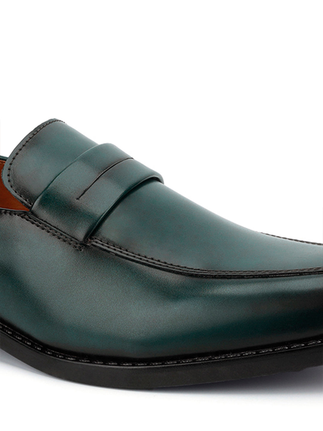 Seaweed Green Handcrafted Dual Tone Moccasins Slipons