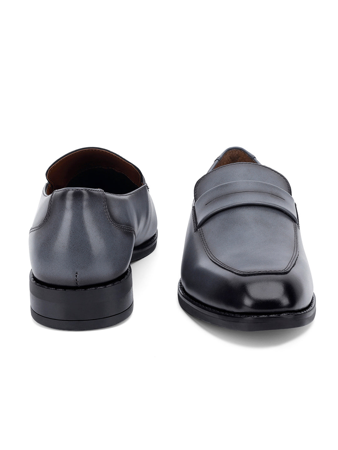 Ash Grey Handcrafted Dual Tone Moccasins Slipon