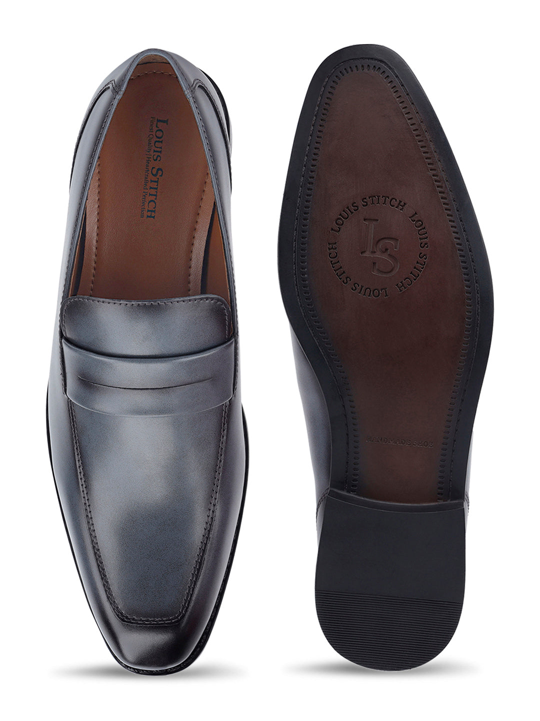 Ash Grey Handcrafted Dual Tone Moccasins Slipon