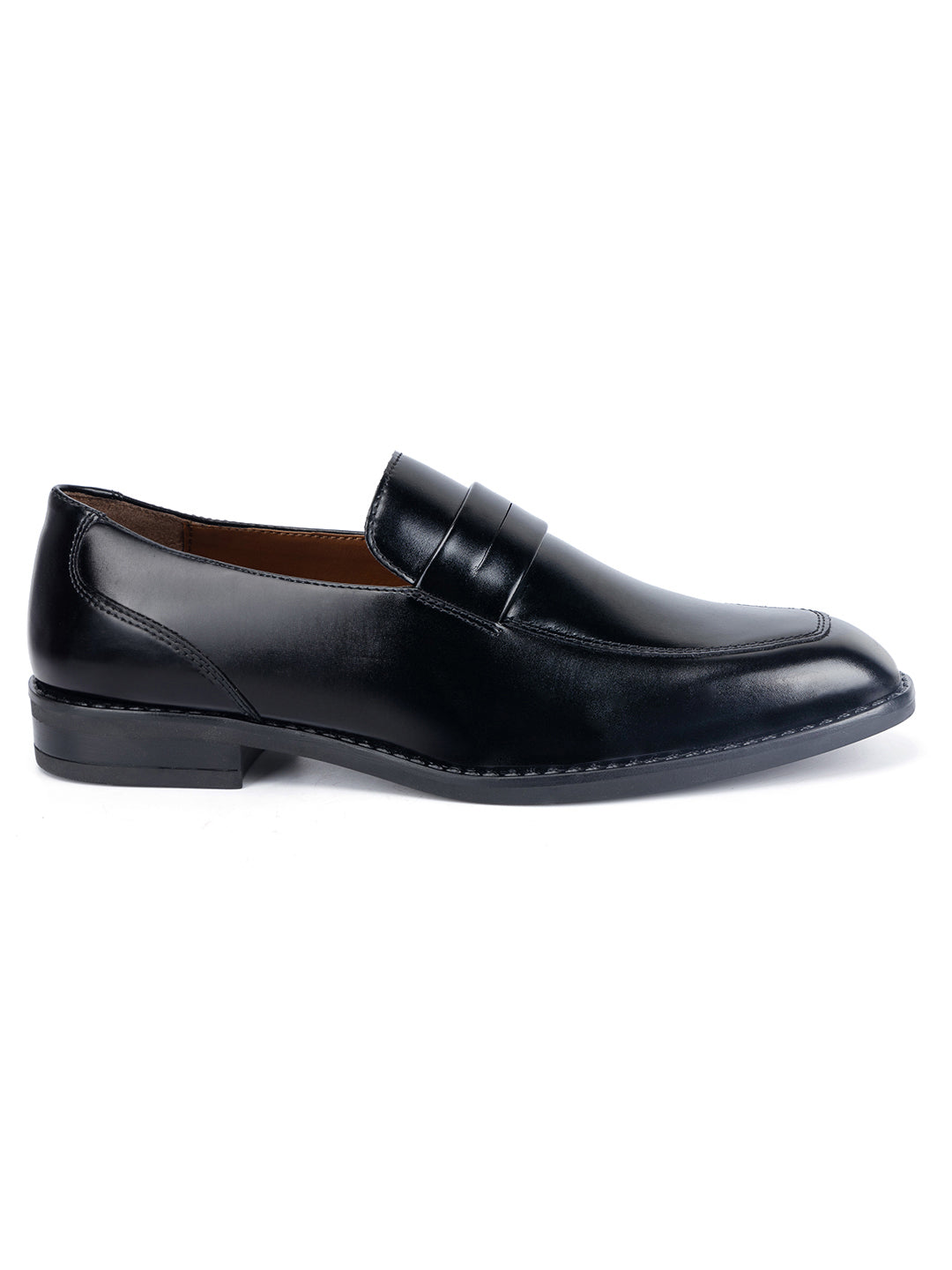 Jet Black Handcrafted Dual Tone Moccasins Slipons