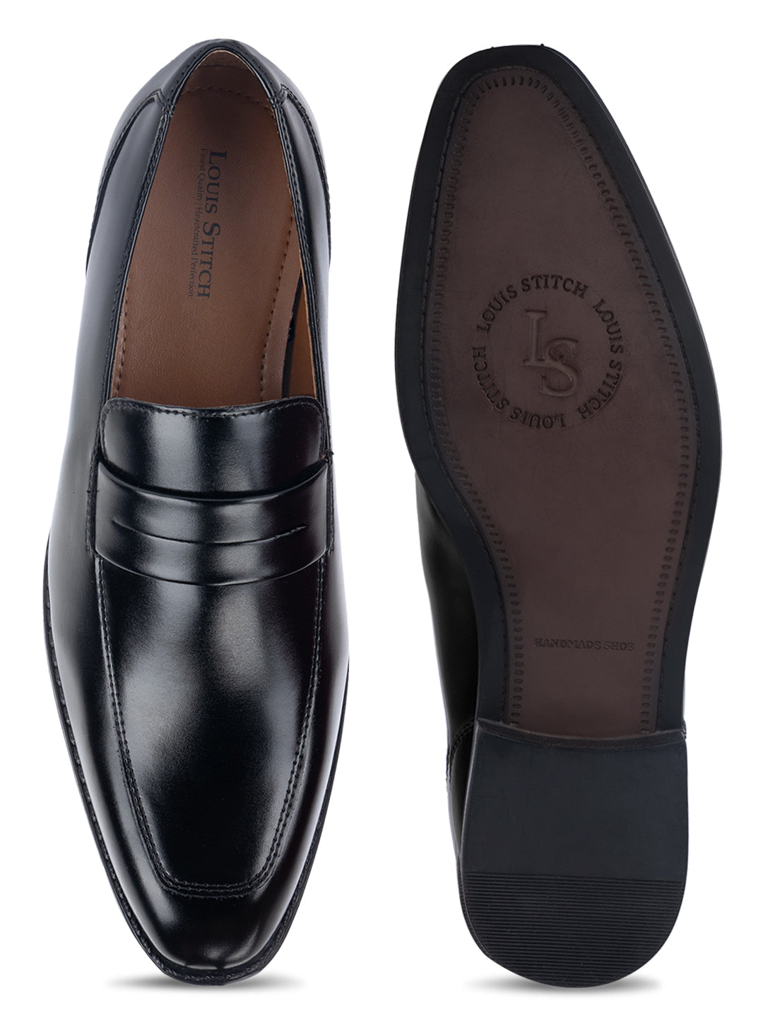 Jet Black Handcrafted Dual Tone Moccasins Slipons