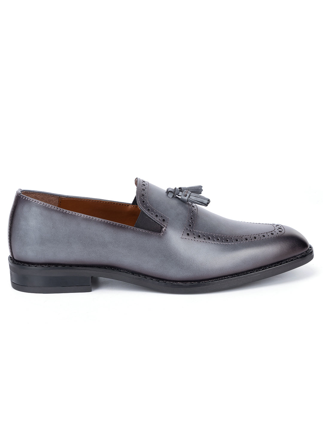 Ash Grey Handcrafted Tassel Moccasins Slipon