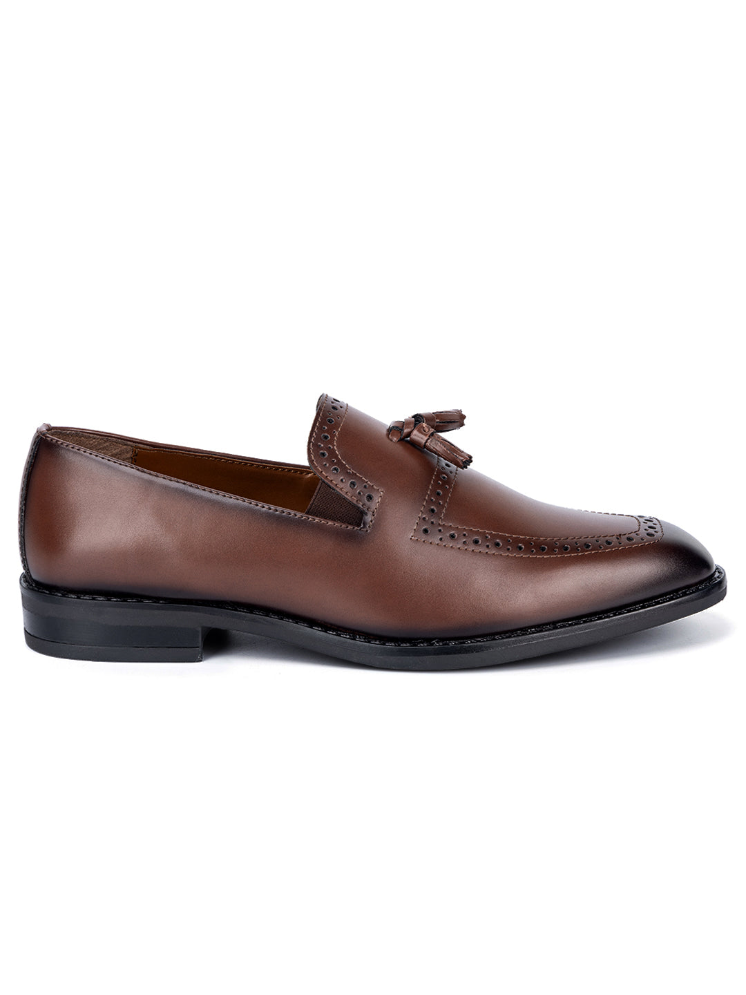 Tan Handcrafted Tassel Moccasins Slipons