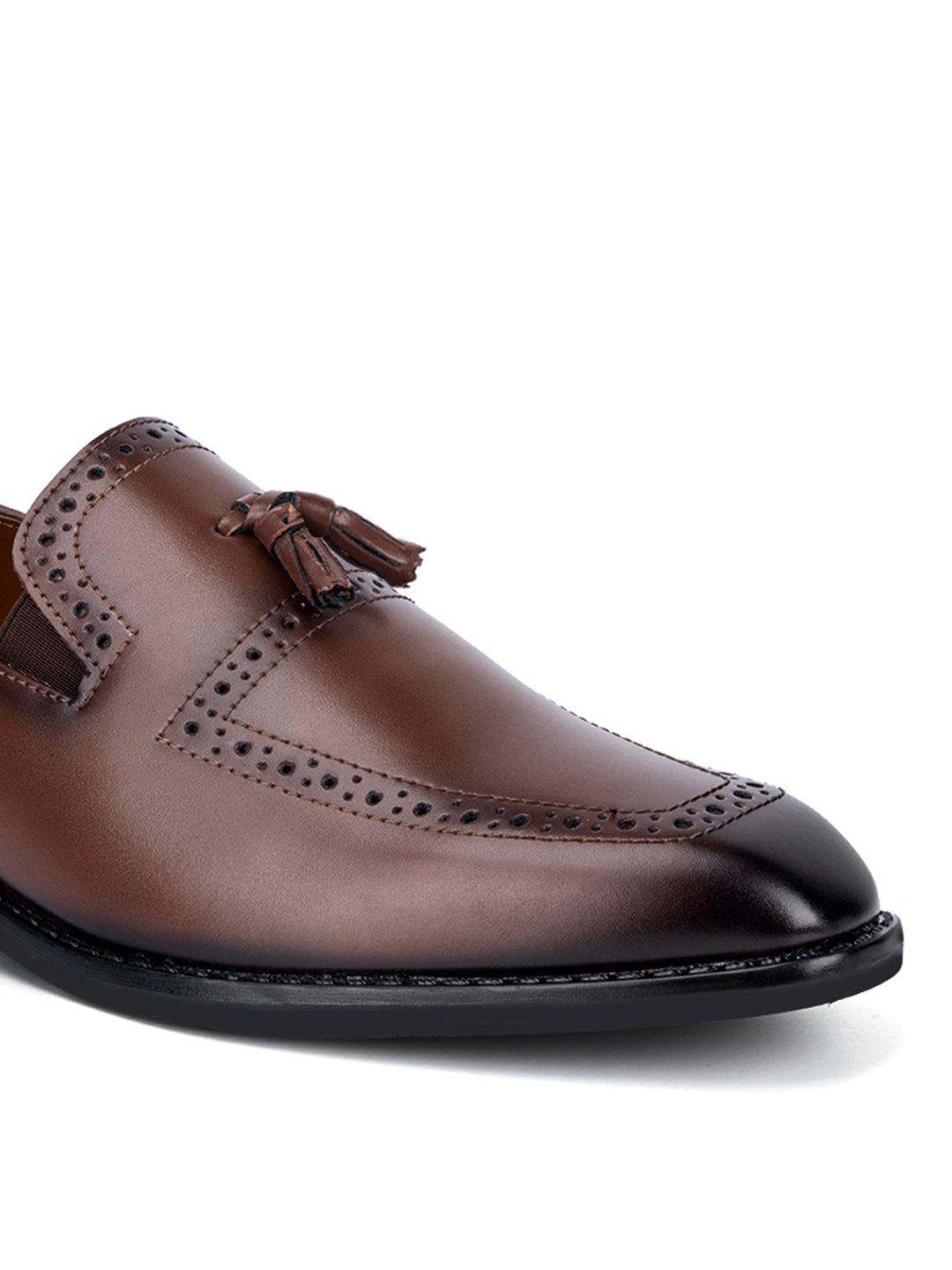 Tan Handcrafted Tassel Moccasins Slipons