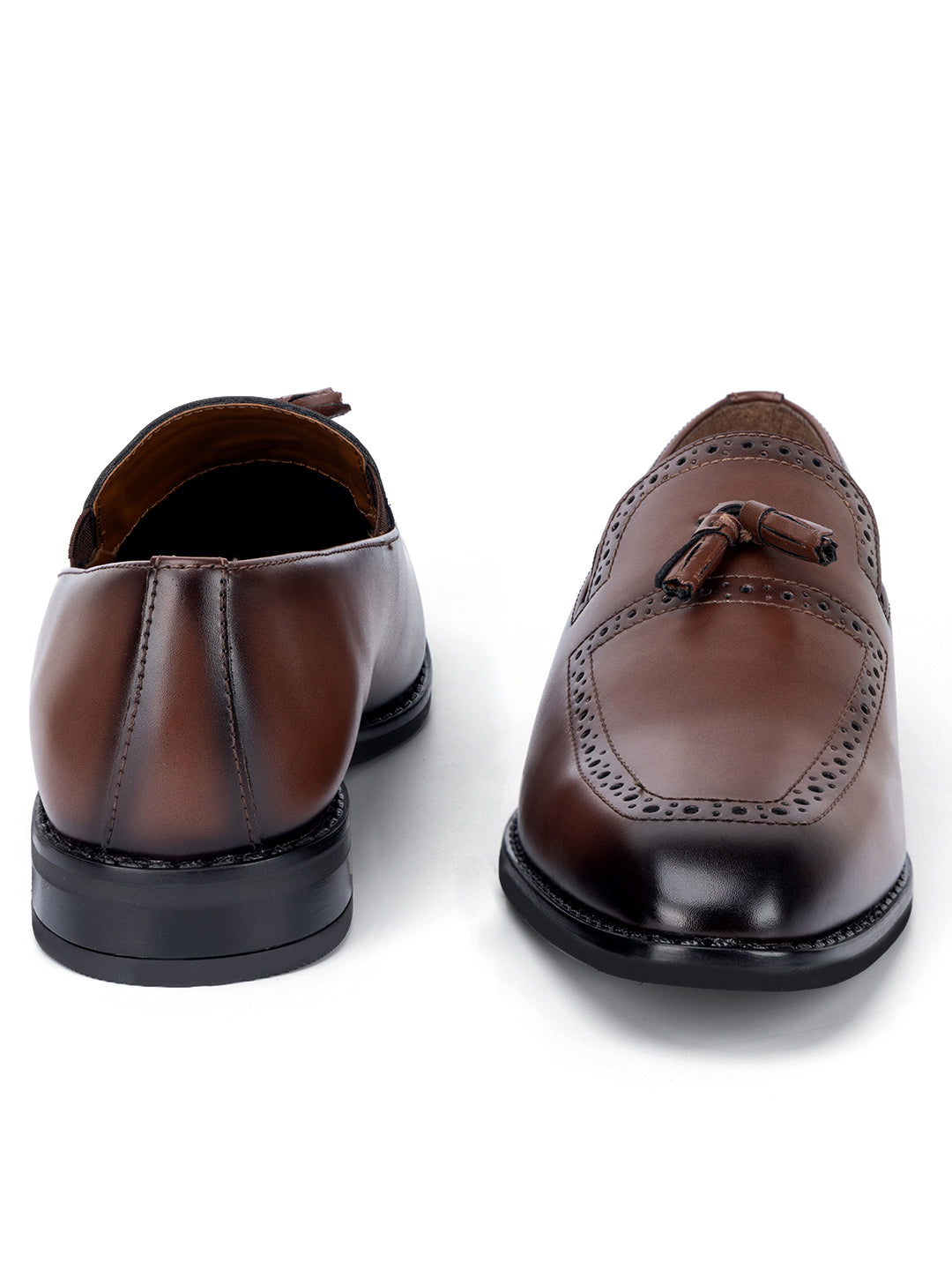 Tan Handcrafted Tassel Moccasins Slipons