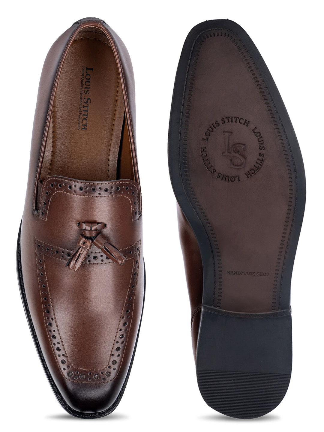 Tan Handcrafted Tassel Moccasins Slipons