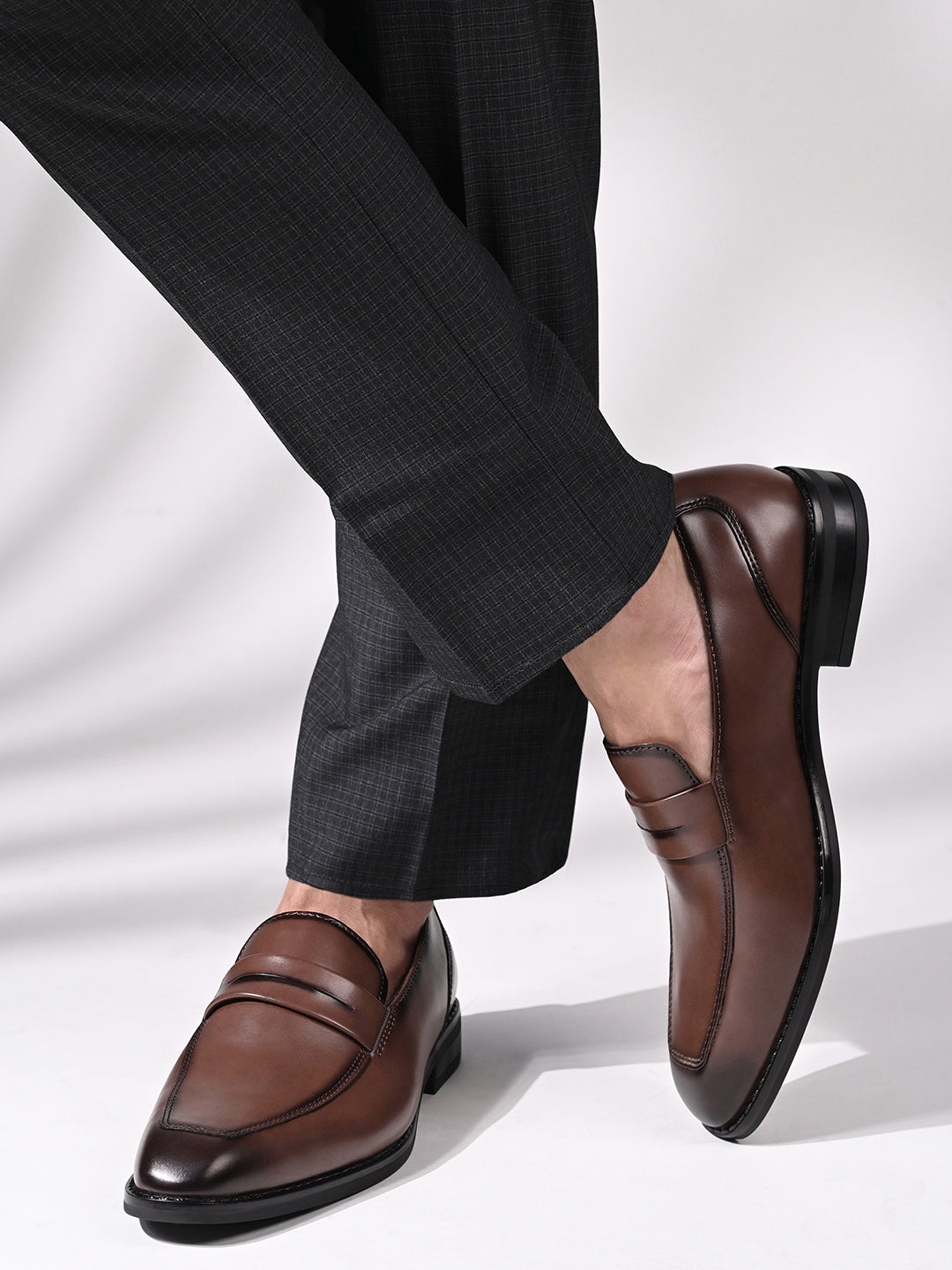 Tan Handcrafted Dual Tone Moccasins Slipons