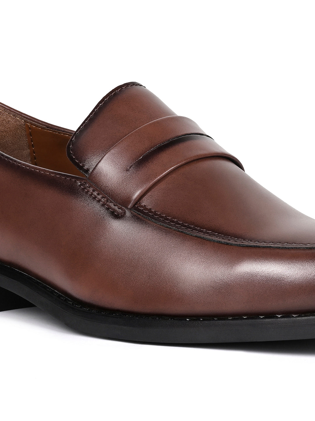 Tan Handcrafted Dual Tone Moccasins Slipons