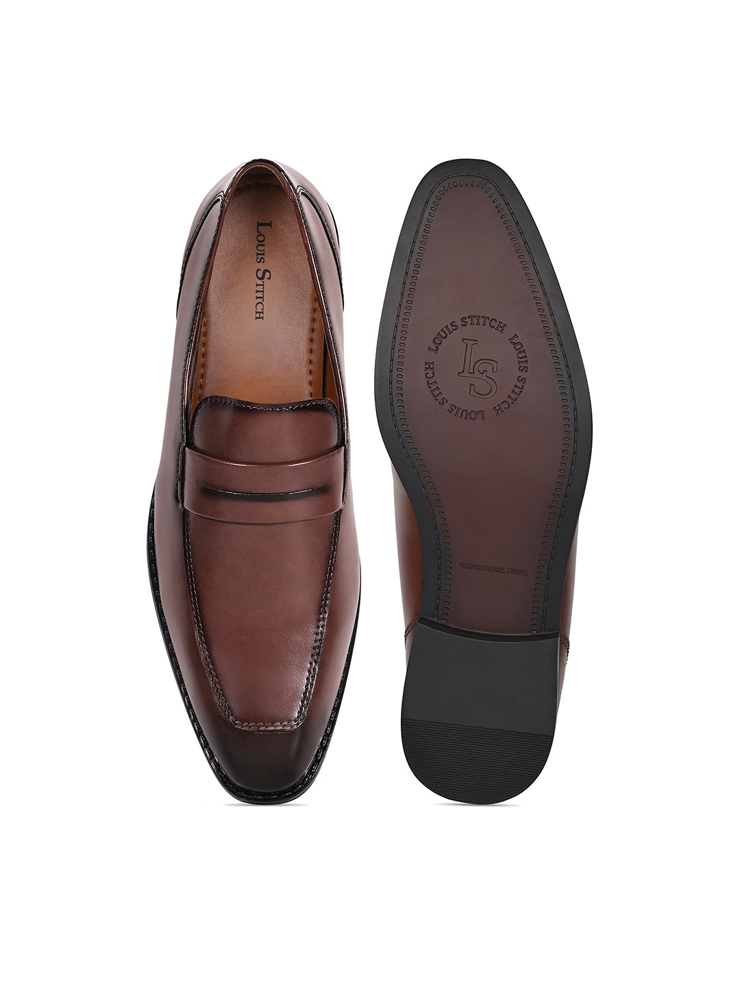 Tan Handcrafted Dual Tone Moccasins Slipons