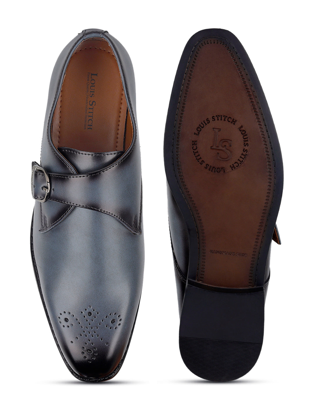 Ash Grey Handcrafted Monks Slipon Shoe