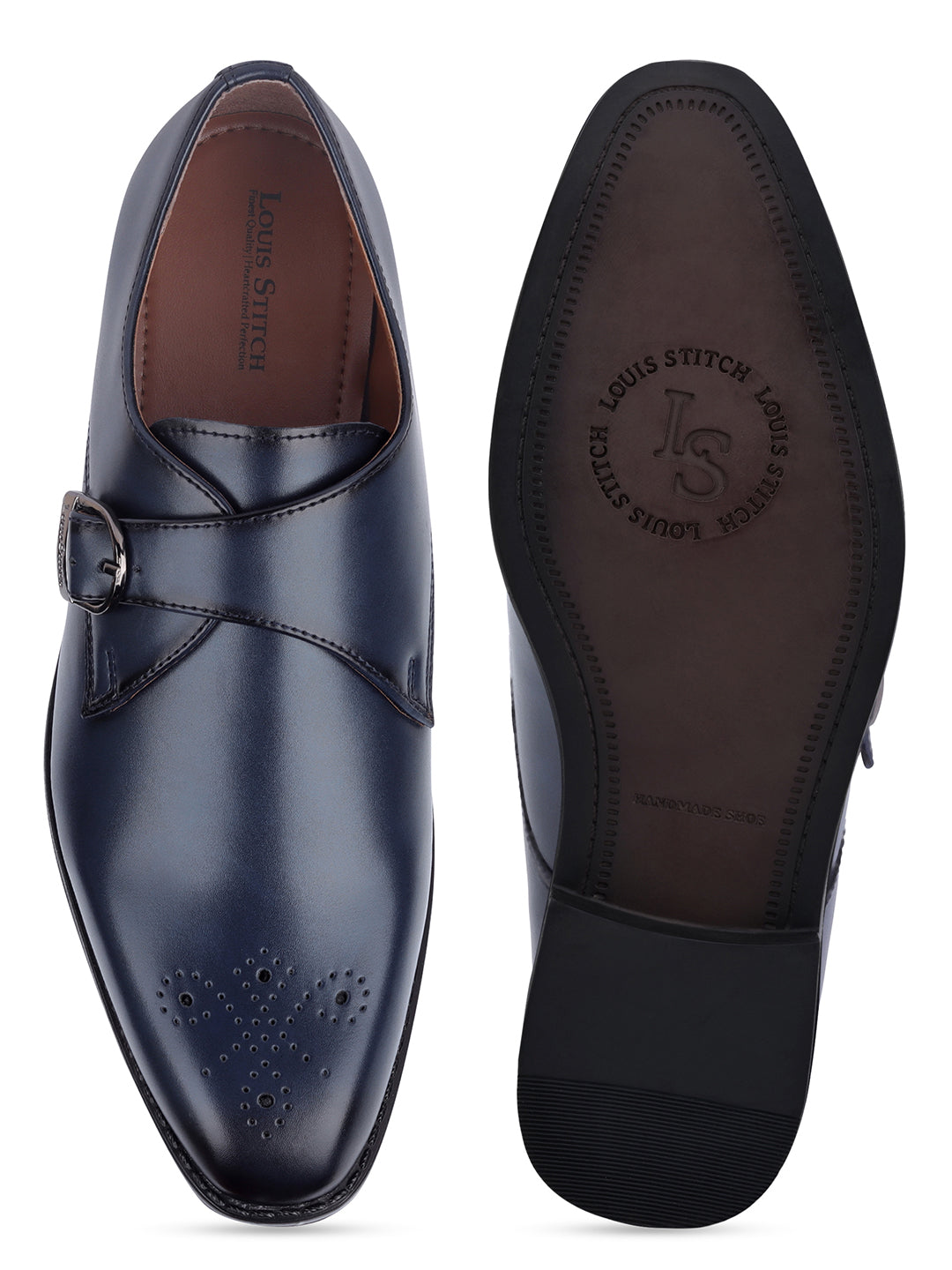 Federal Blue Handcrafted Monks Slipon Shoe
