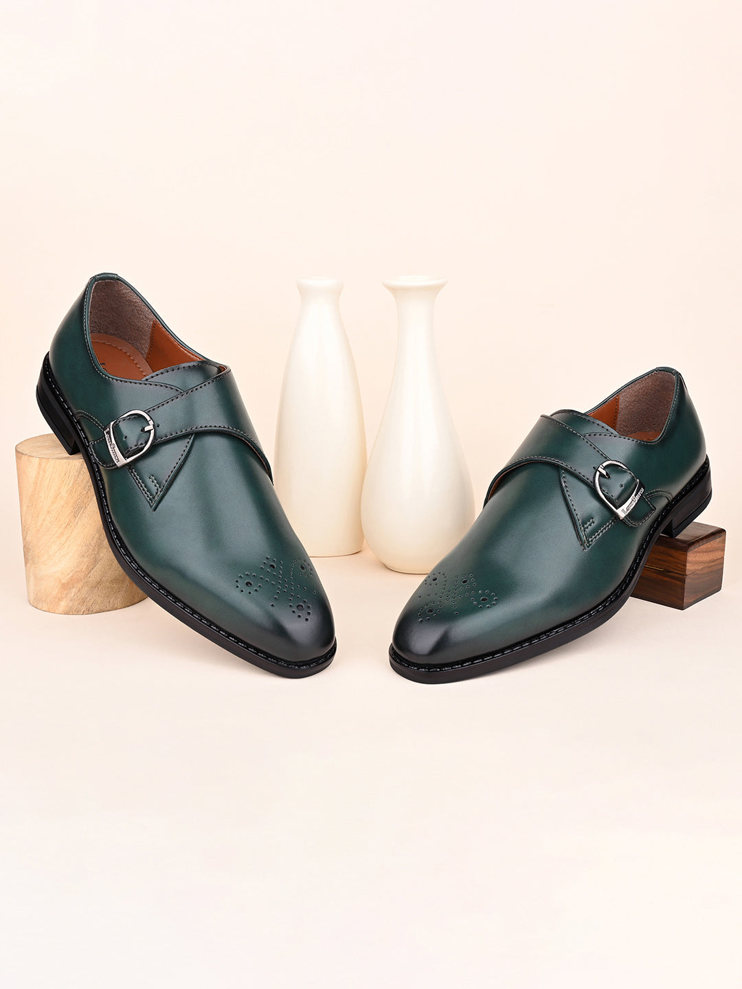 Seaweed Green Handcrafted Monks Slipon Shoe