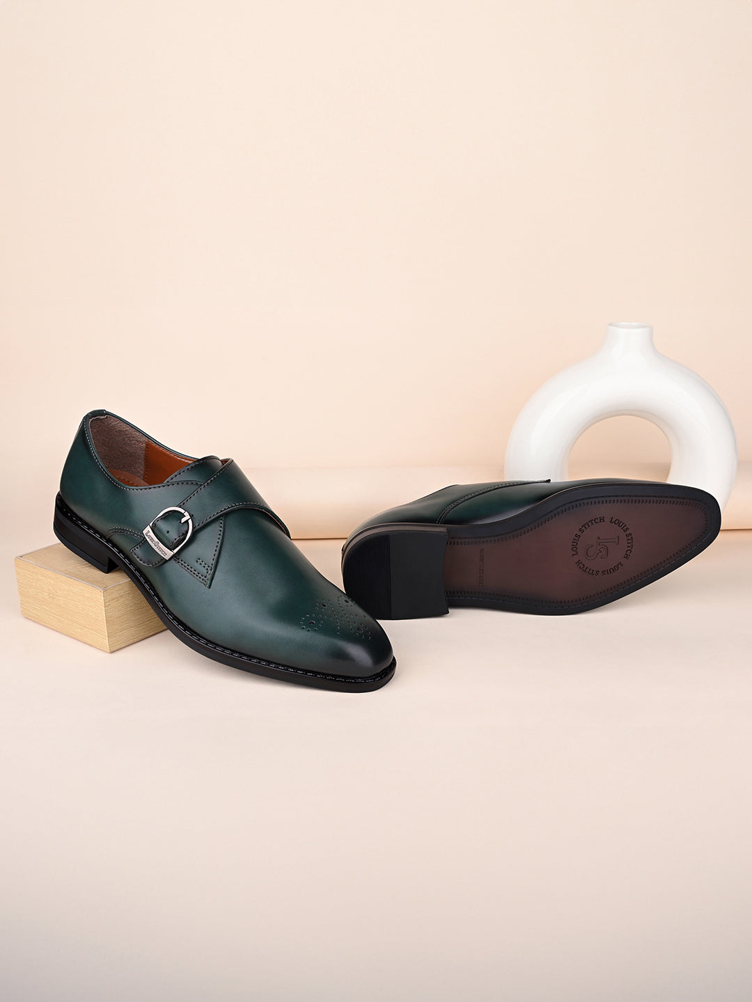 Seaweed Green Handcrafted Monks Slipon Shoe